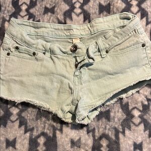 Refuge Mint Green Jean Shorts